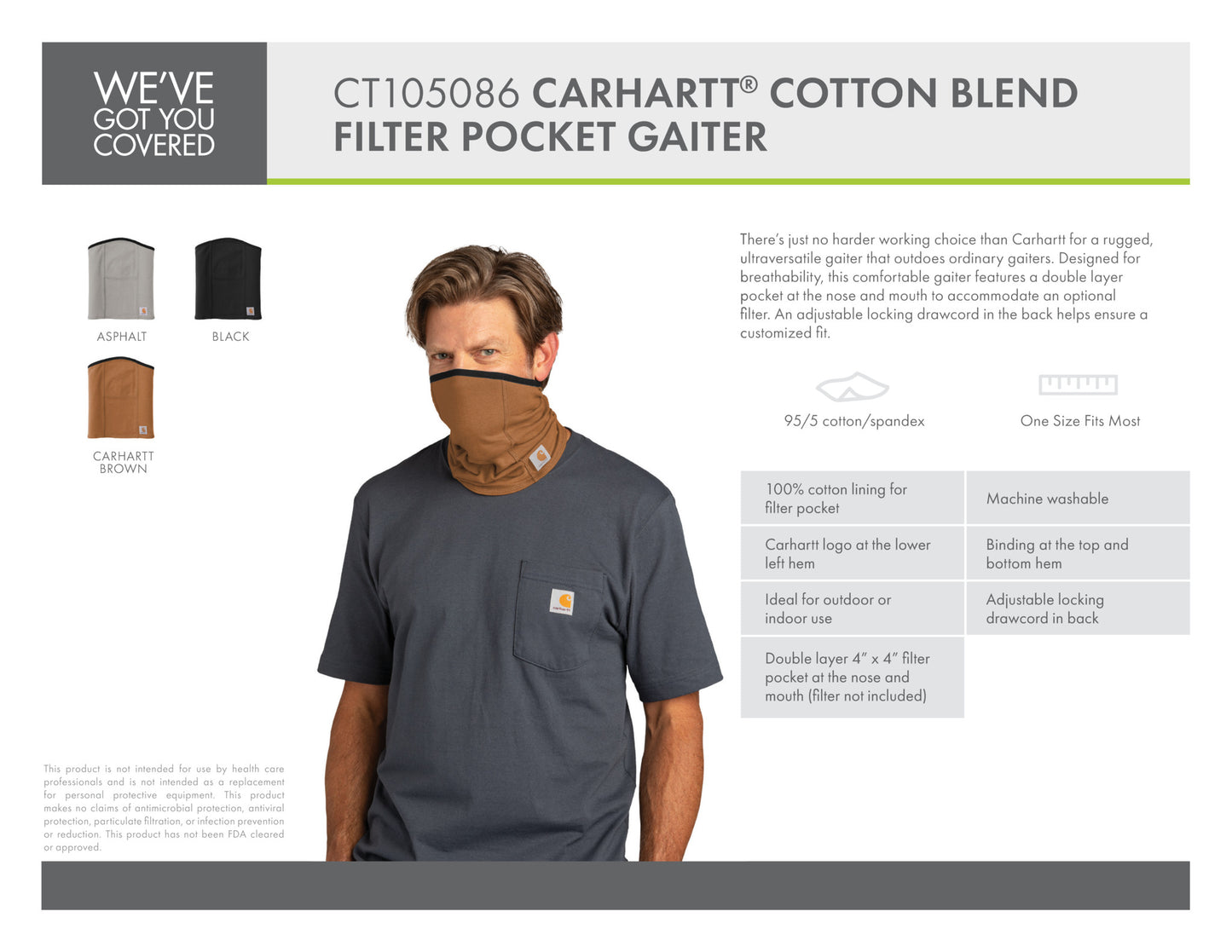 Carhartt Cotton Blend Filter Pocket Gaiter