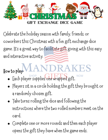 🎲Christmas Gift Exchange Dice Game (Digital Download Only)