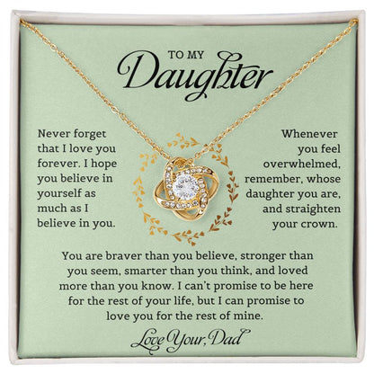 Love Knot Necklace, To My Daughter | Never Forget That I Love You
