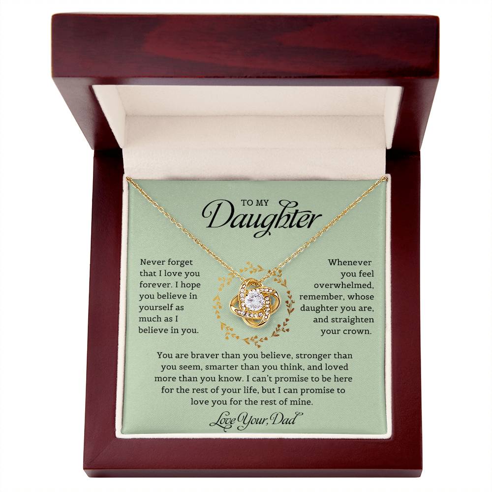 Love Knot Necklace, To My Daughter | Never Forget That I Love You