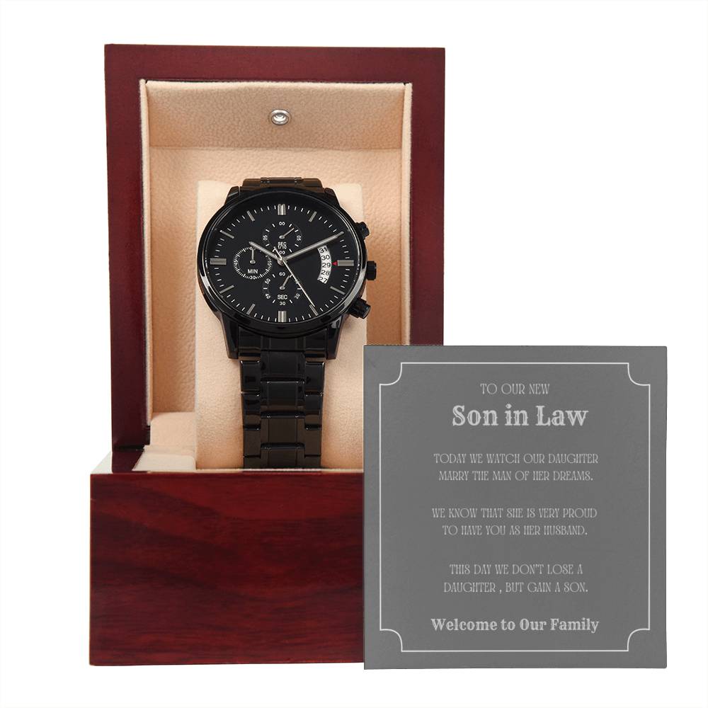 Black Chronograph Watch | Son in Law