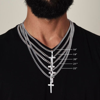 Cuban Chain and Artisan Cross Gift, Dad-to-Be, Expectant Father, Elevate His Style